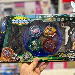 ست فرفره انفجاری 4عددی Top Gyro  | مدل Powerfoul Burst با لانچر و بشقاب نبرد