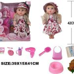 عروسک دختر BABYTOBY  سانتی 42 با وسایل دارای 15 عملکرد